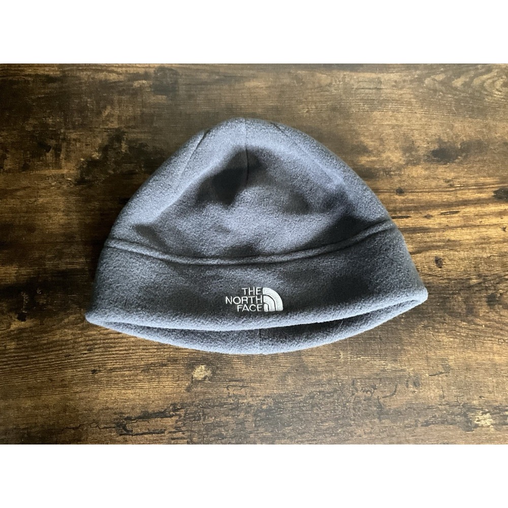 North Face Fleece Beanie Hat Gray Unisex Sz Large Polartec - Picture 1 of 3